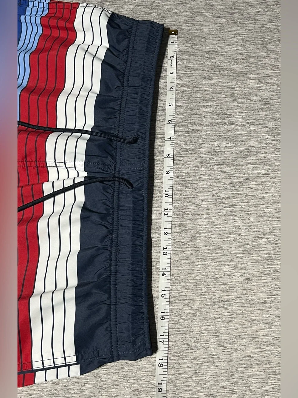 Nautica Navy Swim Shorts with Red, White & Blue Stripes